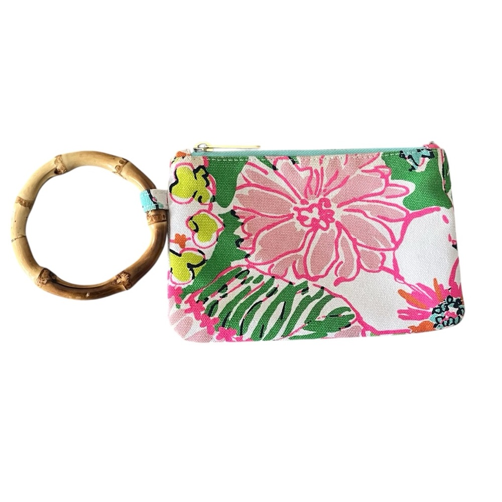 Lilly Pulitzer Wristlet with Bamboo Handle